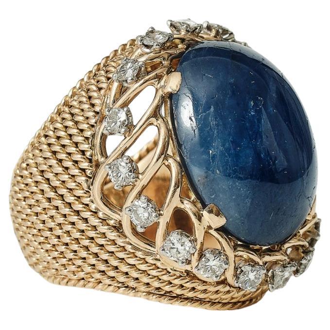 17ct sapphire ring by Sterlé, ca 1960 For Sale