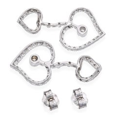17k White Gold 1.26tcw Diamond Heart Earrings