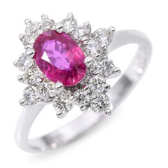 17K White Gold .56ct Ruby and Diamond Ring