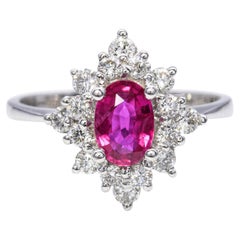 17K White Gold .56ct Ruby and Diamond Ring