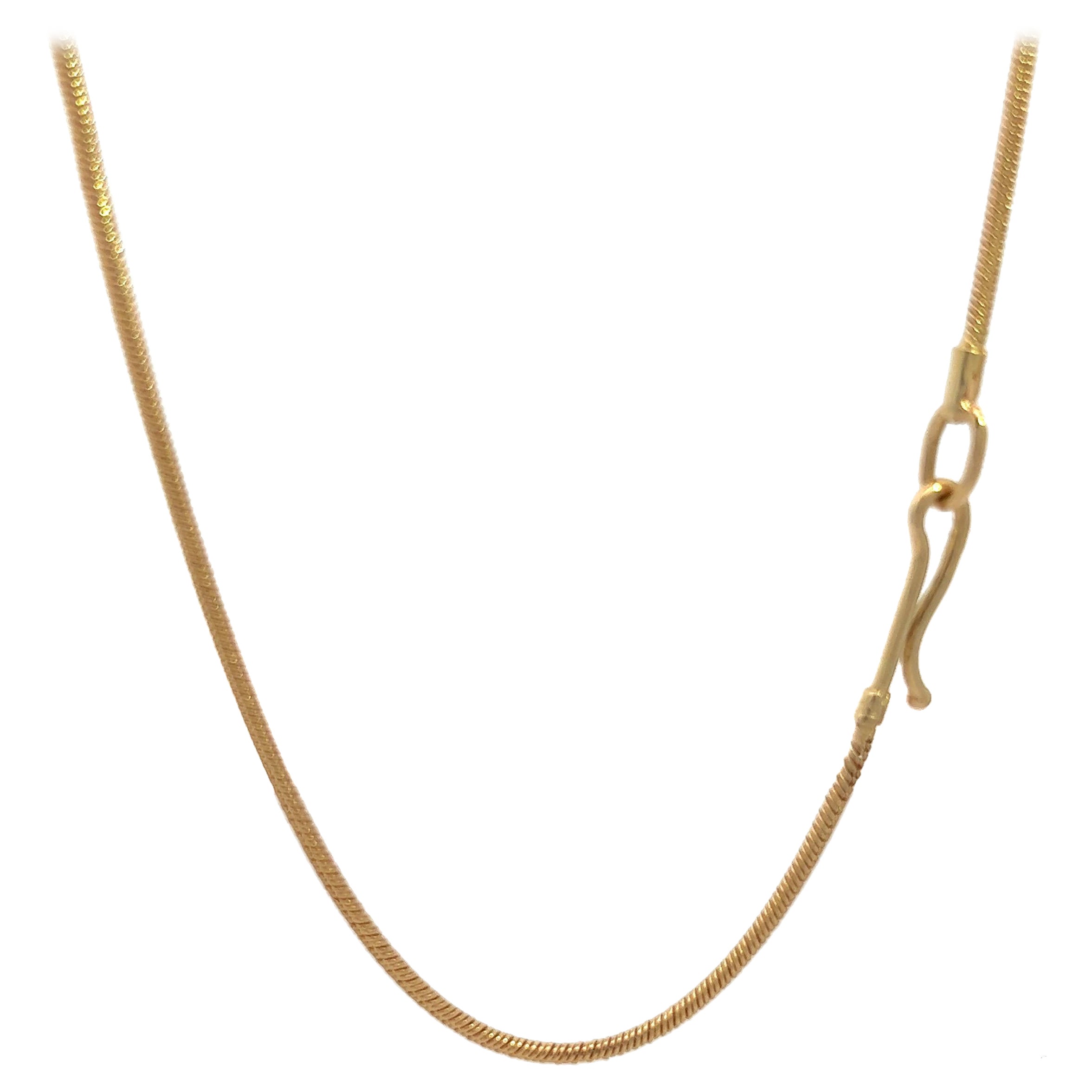 Catena a serpente da 1,7 mm in oro giallo 18 carati con chiusura a gancio