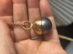 17mm TAHITIAN PEARL Pendant with HEAVY 14k Gold Cap & Bail