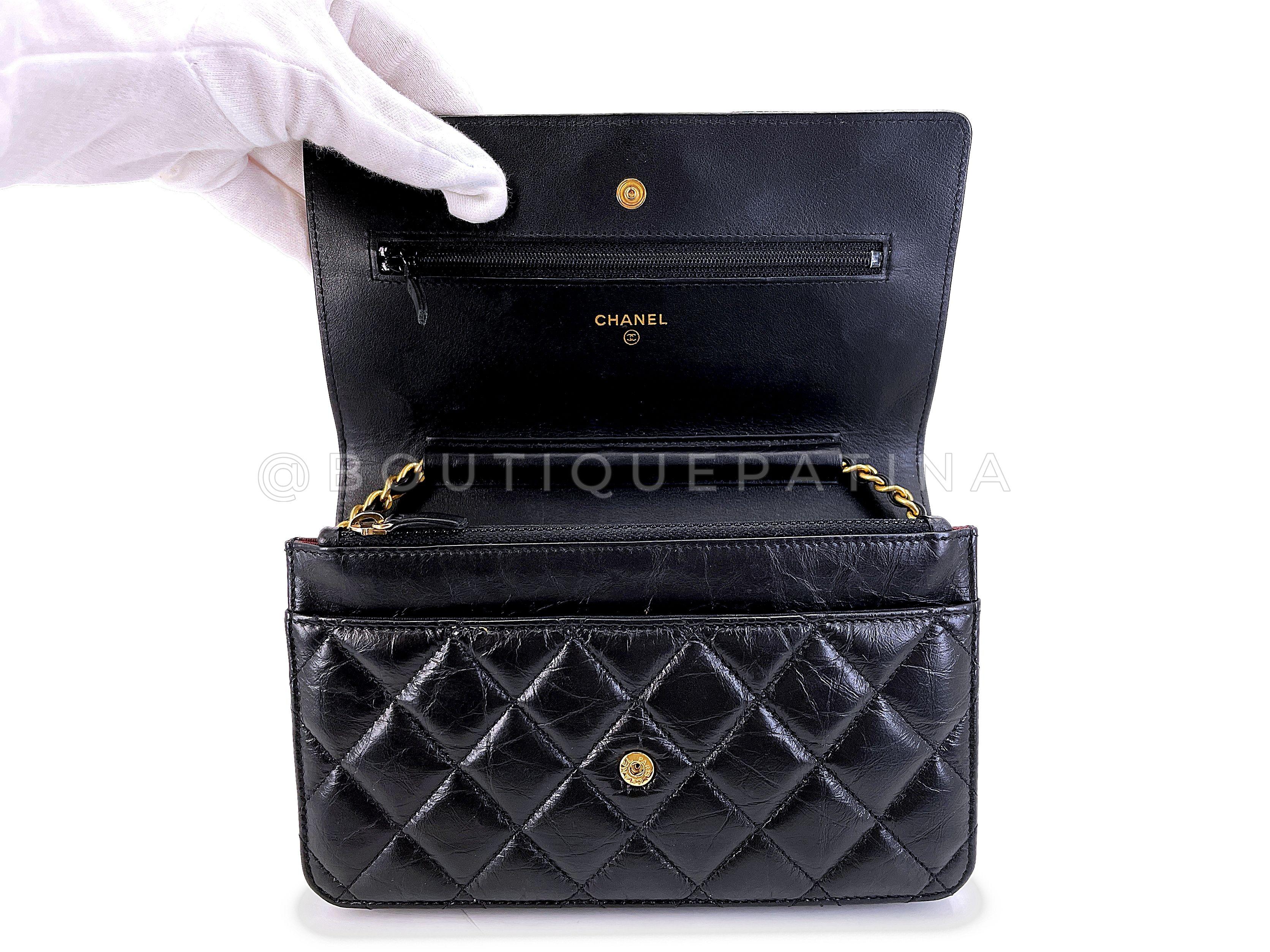 17P Chanel Black Lucky Charms Reissue WOC Wallet on Chain Bag 67604 For Sale 6