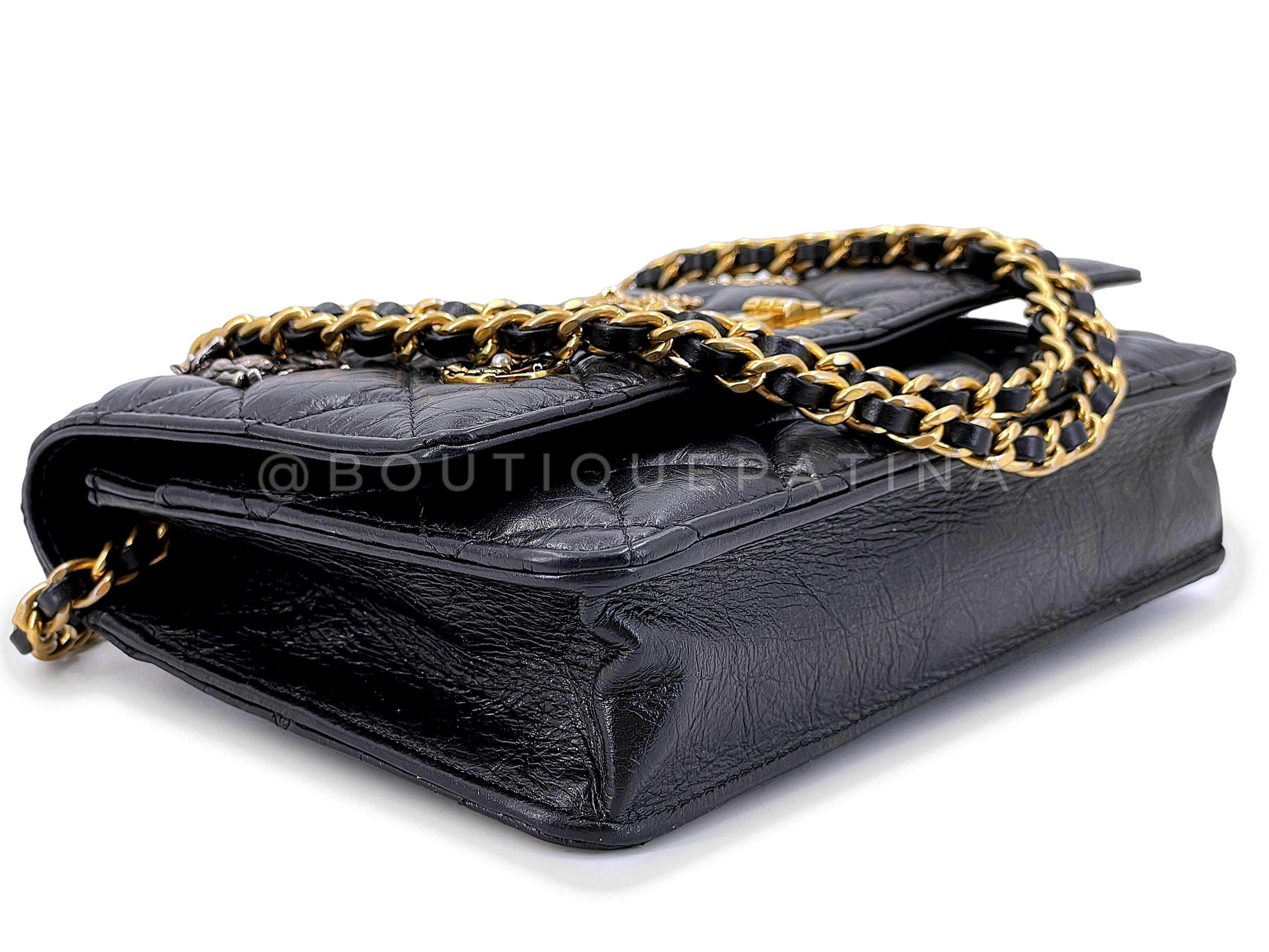17P Chanel Black Lucky Charms Reissue WOC Wallet on Chain Bag 67604 For Sale 3