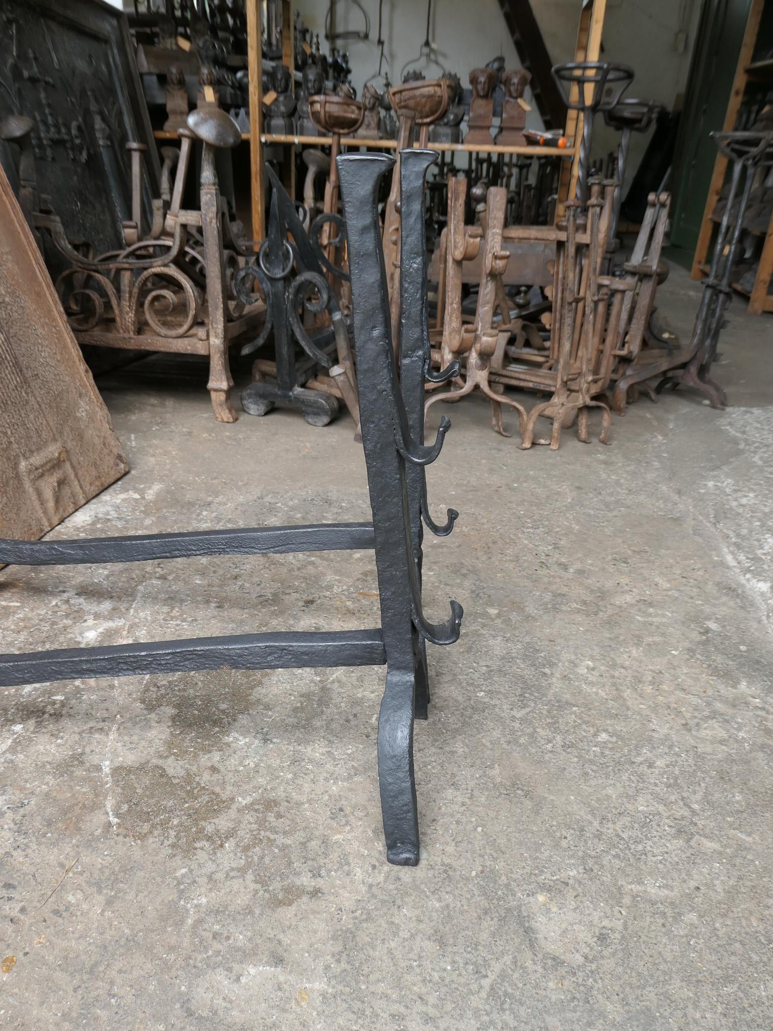 17th - 18th C. French Gothic Andirons or Firedogs For Sale 9
