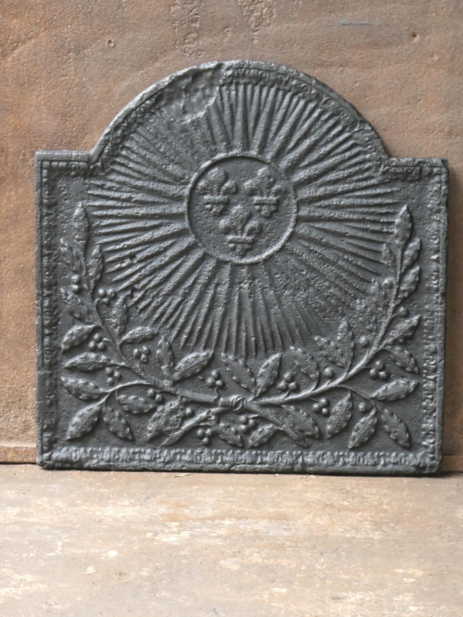 17th / 18th C. French Louis XIV 'Arms of France' Fireback / Backsplash For Sale 5