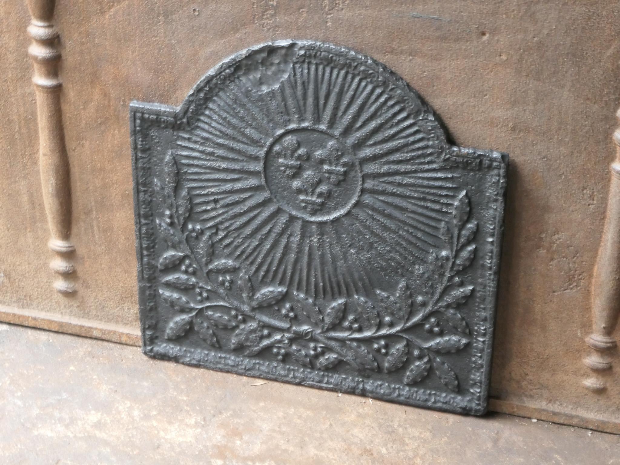 17th / 18th C. French Louis XIV 'Arms of France' Fireback / Backsplash For Sale 8