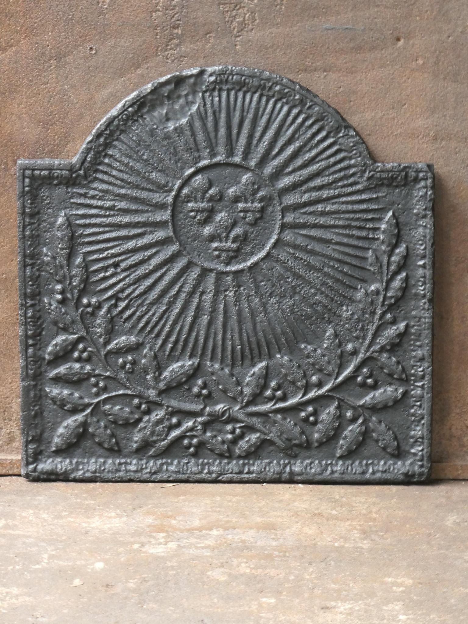 17th / 18th C. French Louis XIV 'Arms of France' Fireback / Backsplash In Good Condition For Sale In Amerongen, NL