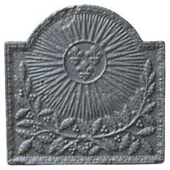 Plaque de cheminée / dosseret 17e / 18e C. français Louis XIV "armoiries de France".