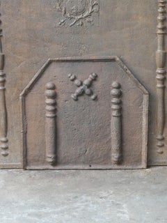 17th-18th C. Louis XIV 'Pillars with Saint Andrew's Cross' Fireback / Backsplash