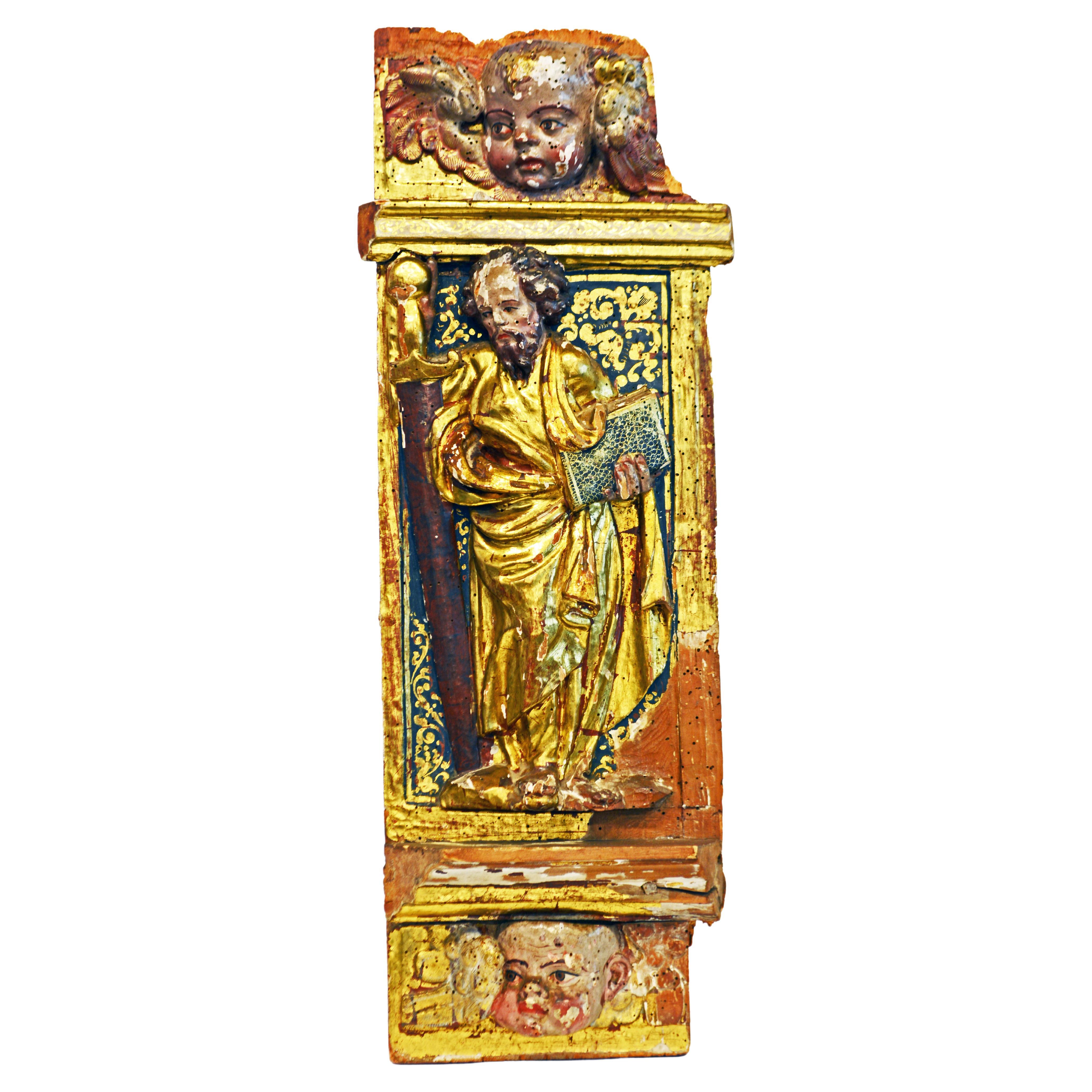 17th/18th Cent. Italian Baroque Carved Relief Fragment of the Apostle St. Paul