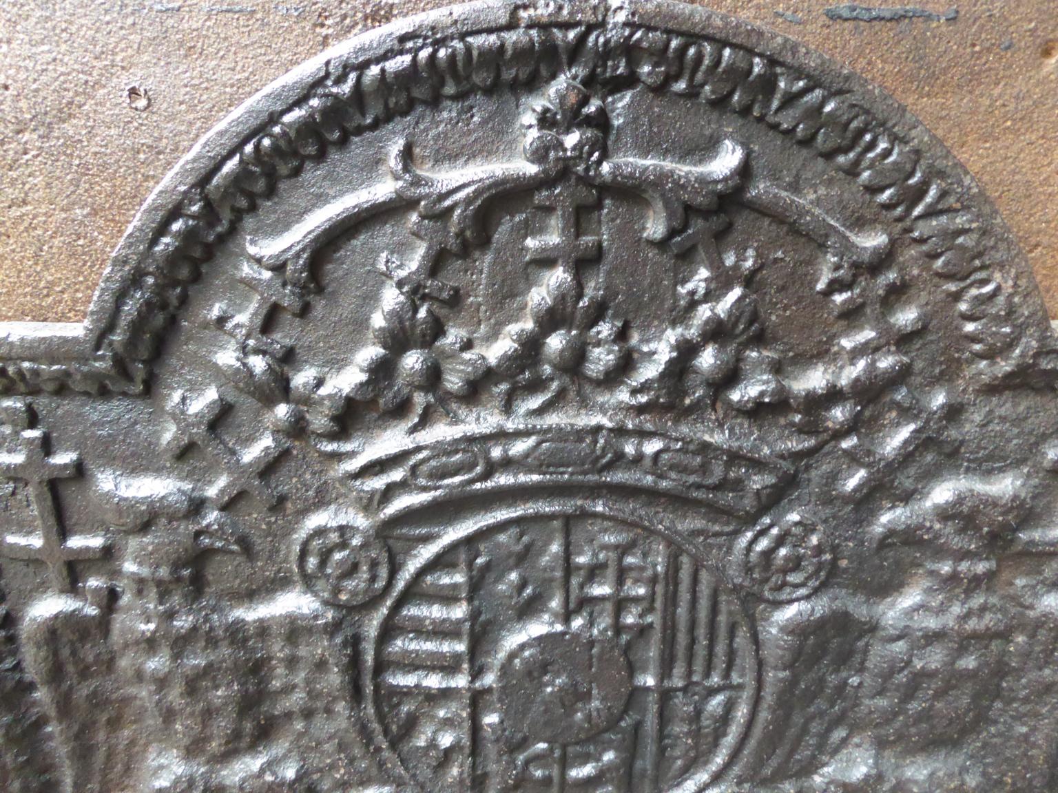 French 17th-18th Century 'Arms of Loraine' Fireback / Backsplash For Sale