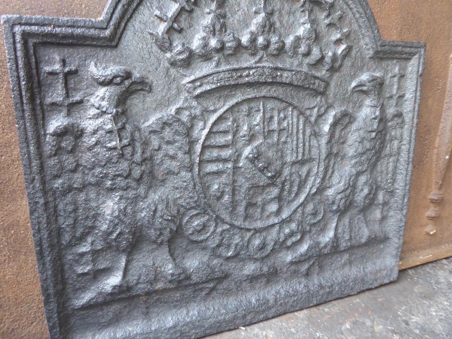 17th-18th Century 'Arms of Loraine' Fireback In Fair Condition In Amerongen, NL