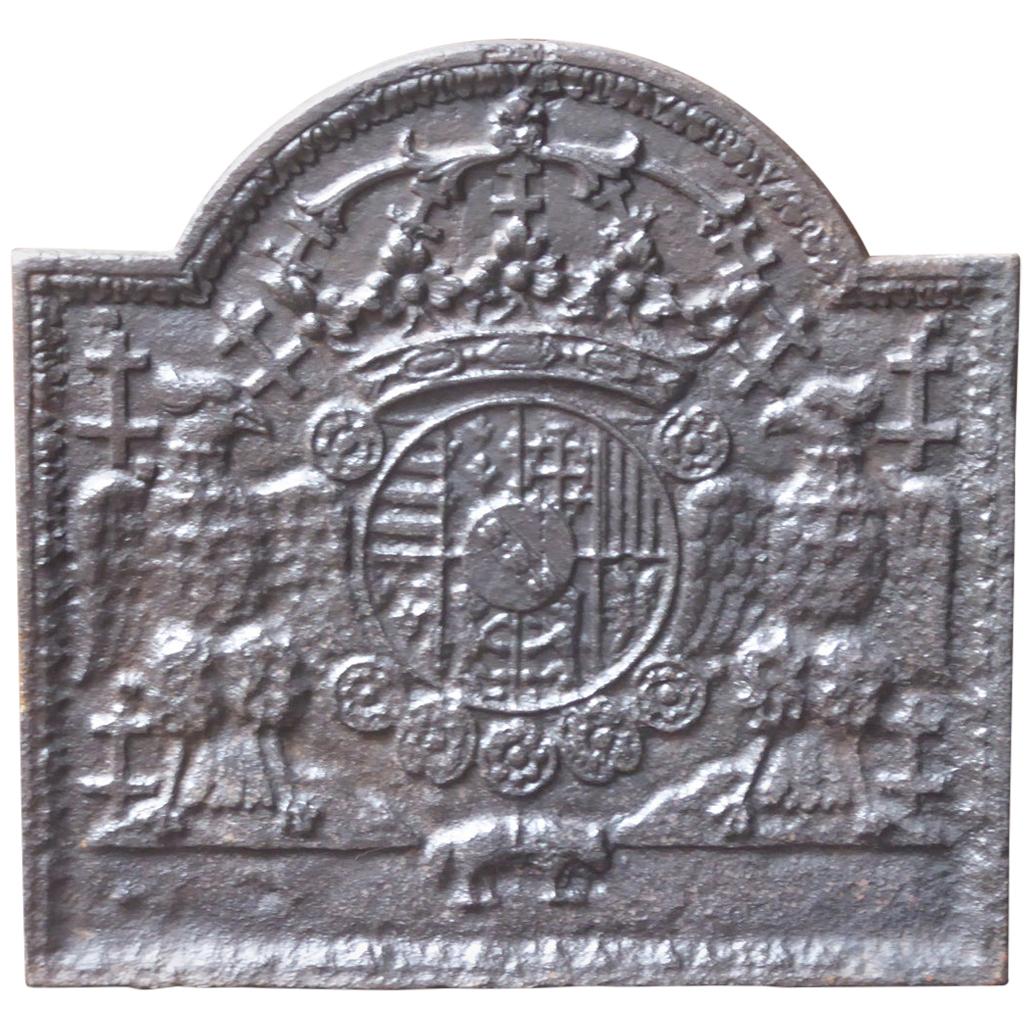 Plaque de cheminée / dosseret "Armoiries de Loraine" du 17e au 18e siècle en vente
