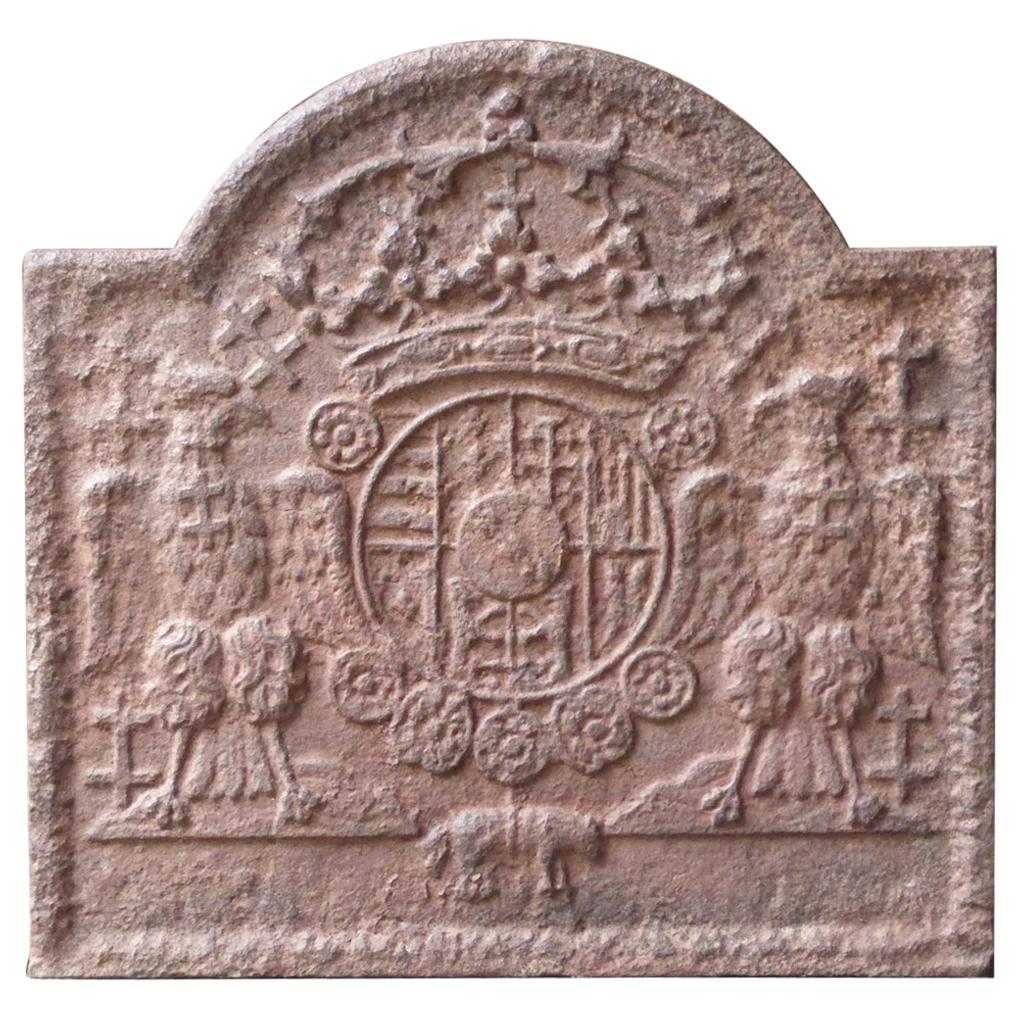 Plaque de cheminée / dosseret "Armoiries de Loraine" du 17e au 18e siècle