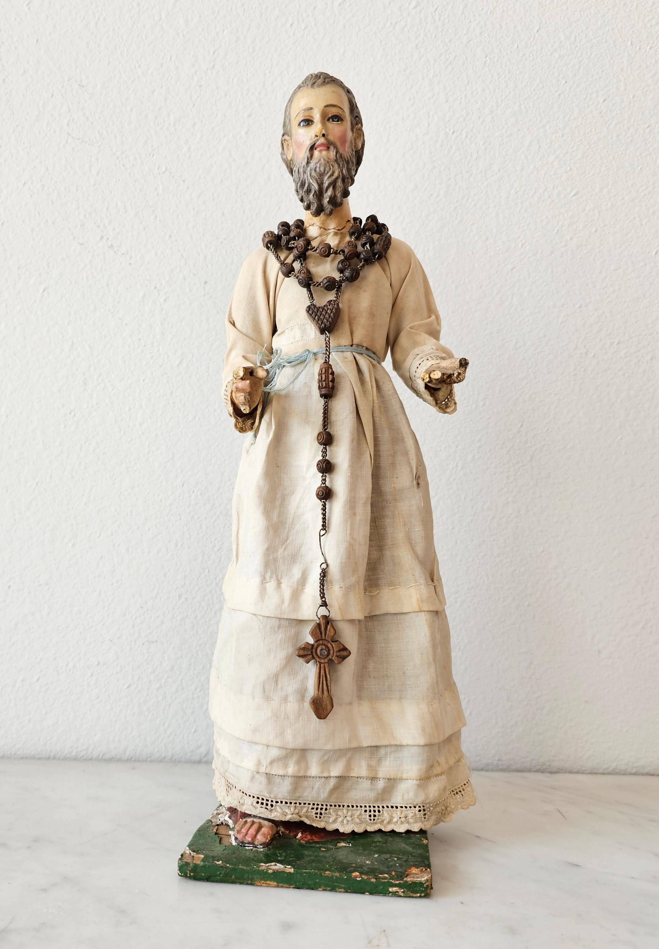 Geschnitzte polychrome Santo-Altarstatue aus dem 17./18. Jahrhundert aus der Barockzeit im Angebot 8