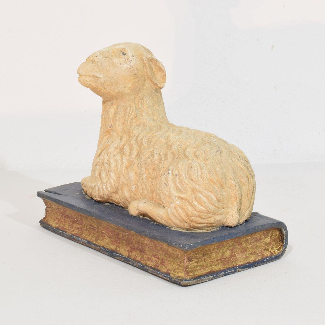 17th-18th Century Baroque Religious French Lamb of God For Sale 3