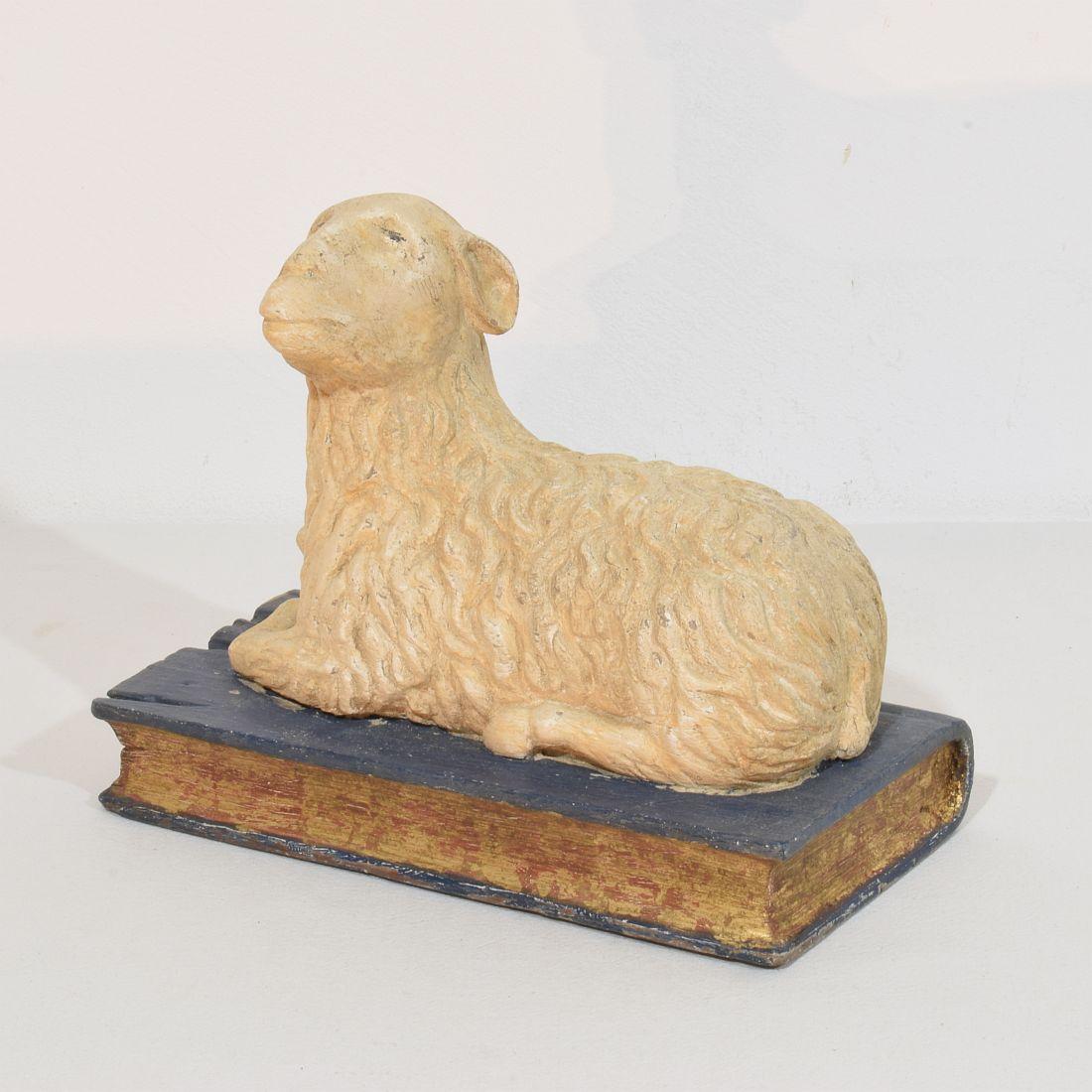 Baroque Lamb of God, agneau religieux français baroque du 17e-18e siècle en vente