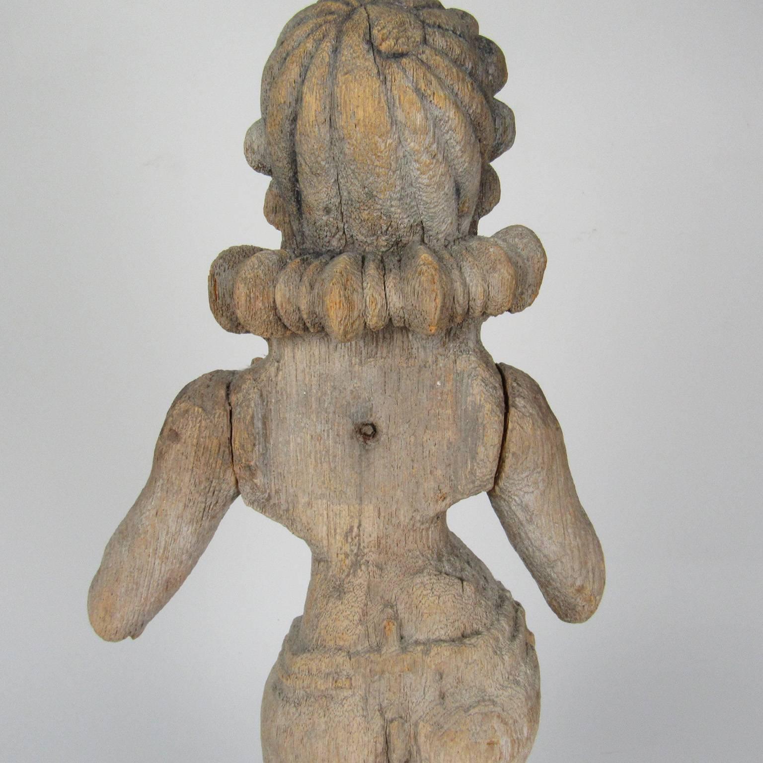 17th-18th Century Carved Wood Figure of a Female Hindu Deity 2