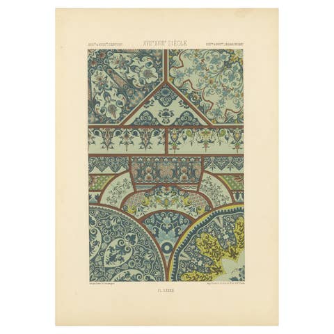 17th–18th Century Ceiling Decoration – Rococo and Baroque Panel Motifs, ca.1869