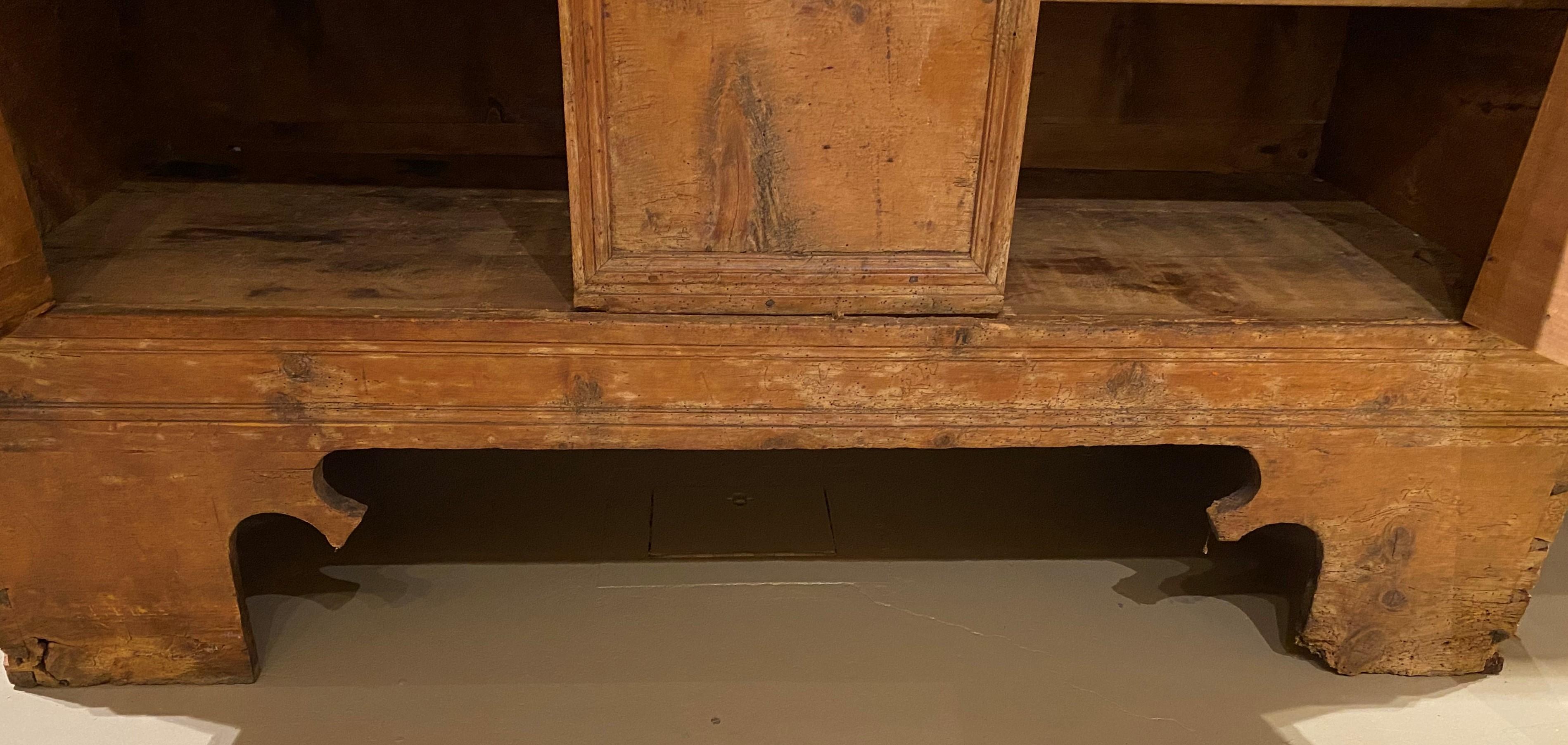 17th / 18th Century Continental Pine Storage Chest on Frame with Intricate Lock 6