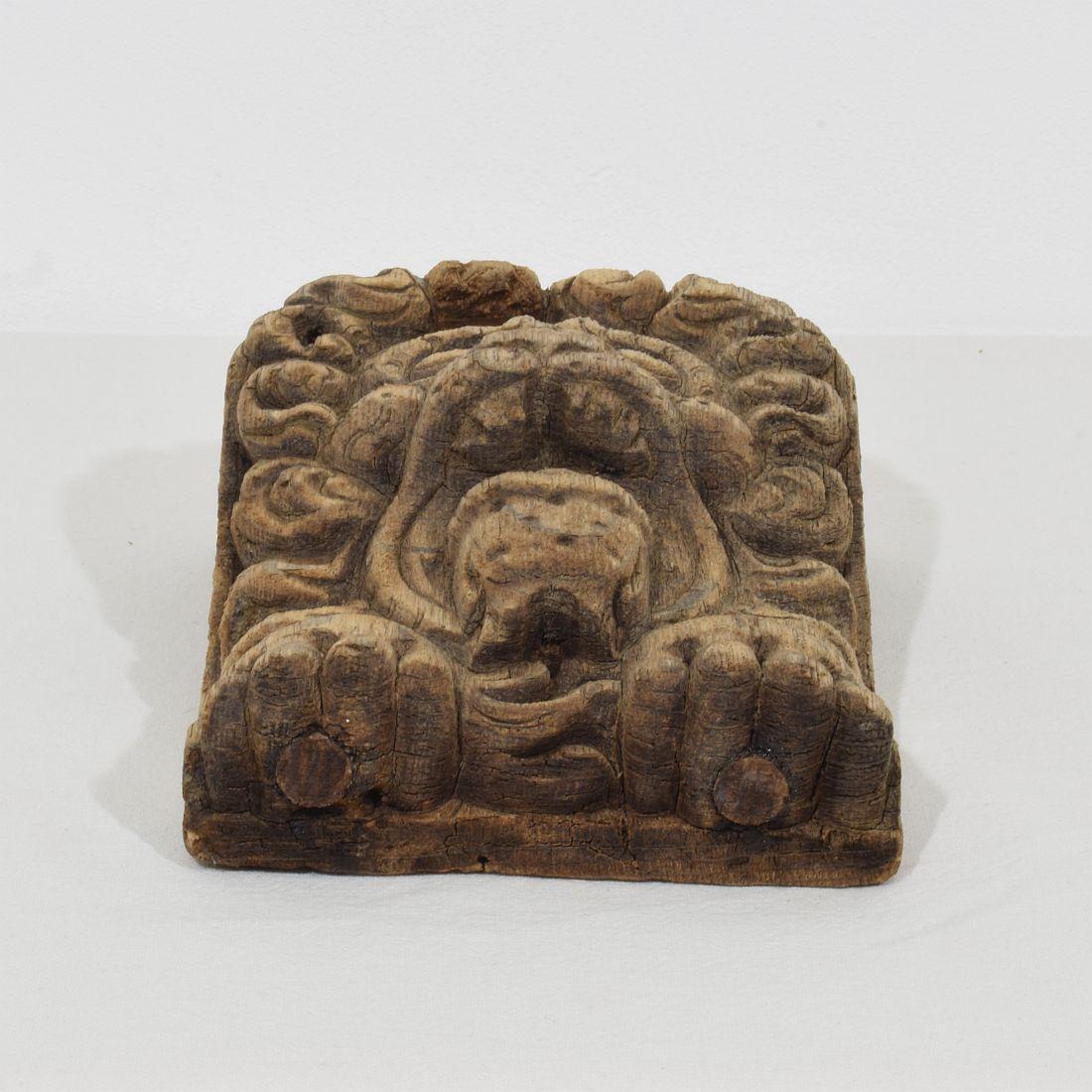 17th-18th Century Dutch Carved Oak Lion Fragment For Sale 5