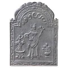 17th-18th Century Dutch Fireback Picturing Flora