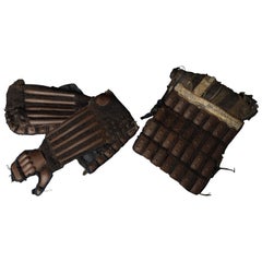 17th-18th Century Edo Period Samurai Armor Sangu Parts, 'Haidate & Kote'