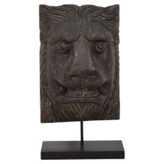 17th/18th Century French Carved Wooden Lion Head