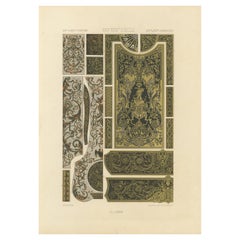 Panneaux décoratifs français du 17e au 18e siècle - Rinceaux et incrustations dorés, c.1869