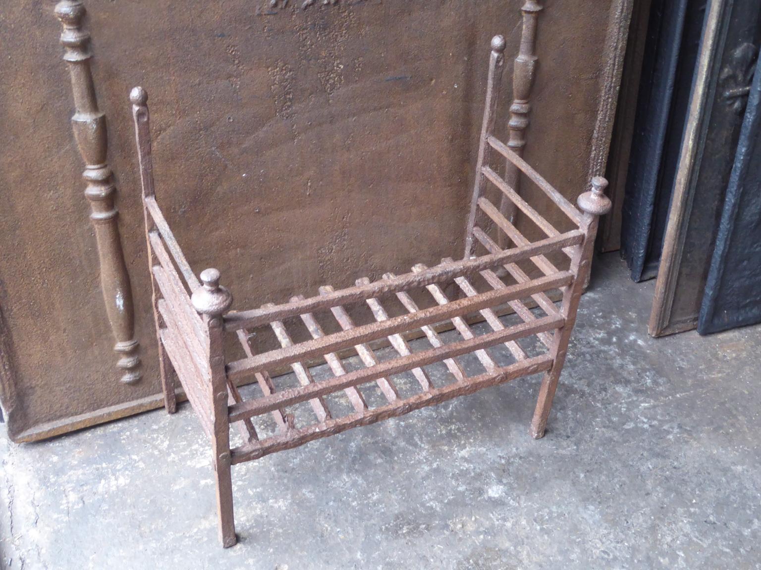 Forged 17th-18th Century French Fire Grate, Fireplace Grate