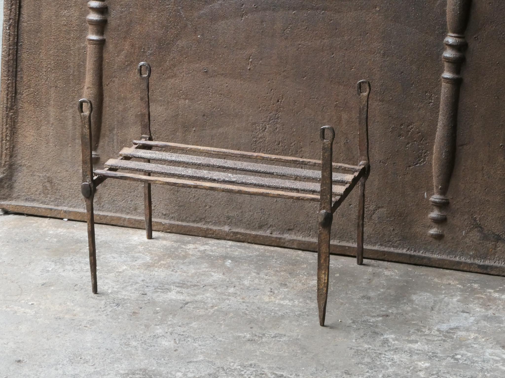 Forged 17th-18th Century French Fire Grate, Fireplace Grate