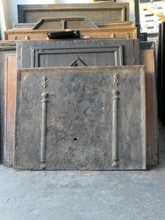 17th - 18th Century French Fireback / Backsplash with Pillars and Fleurs de Lys