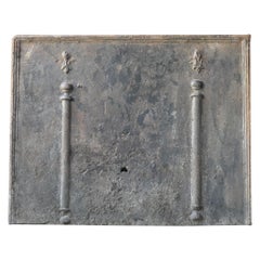 17th - 18th Century French Fireback / Backsplash with Pillars and Fleurs de Lys