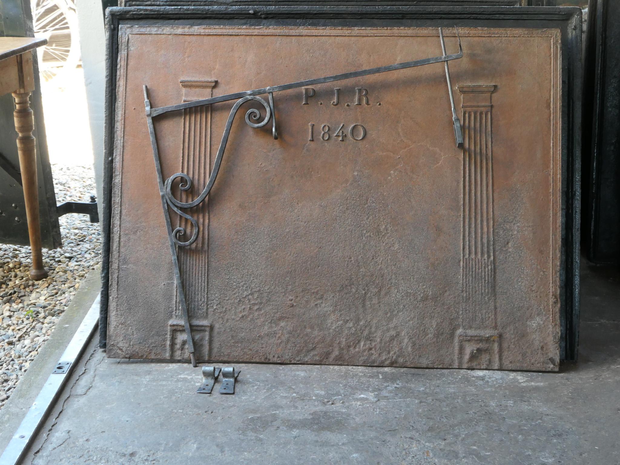 Forged 17th-18th Century French Fireplace Crane For Sale