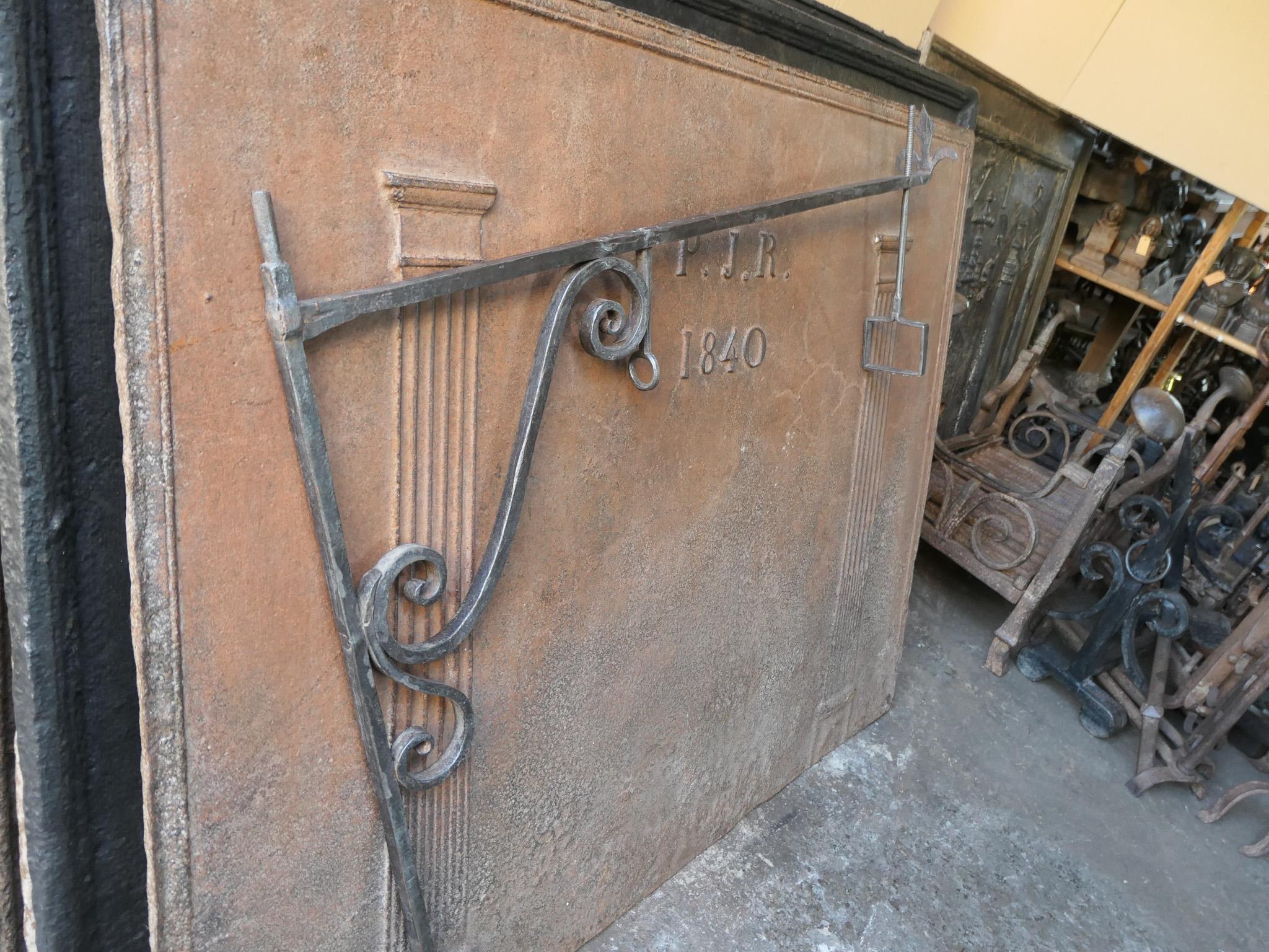 17th-18th Century French Fireplace Crane For Sale 2