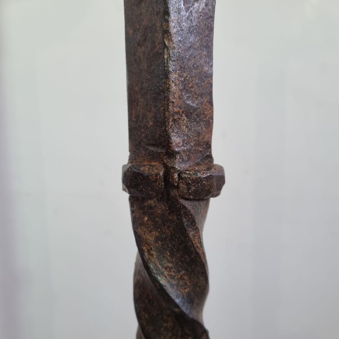 17th-18th Century French Hand Forged Iron Candleholder For Sale 10
