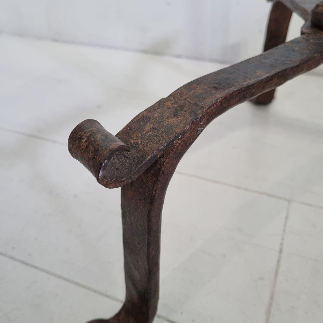 17th-18th Century French Hand Forged Iron Candleholder For Sale 13