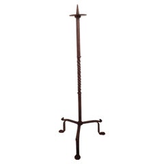 17th-18th Century French Hand Forged Iron Candleholder