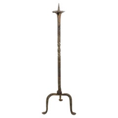 17th-18th Century French Hand Forged Iron Candleholder