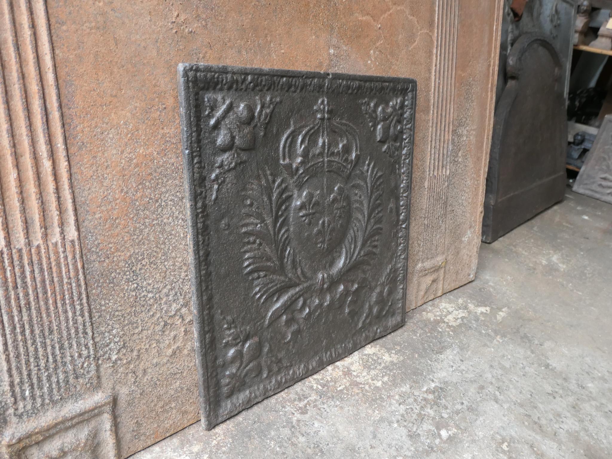 17th-18th Century French Louis XIV 'Arms of France' Fireback / Backsplash For Sale 6