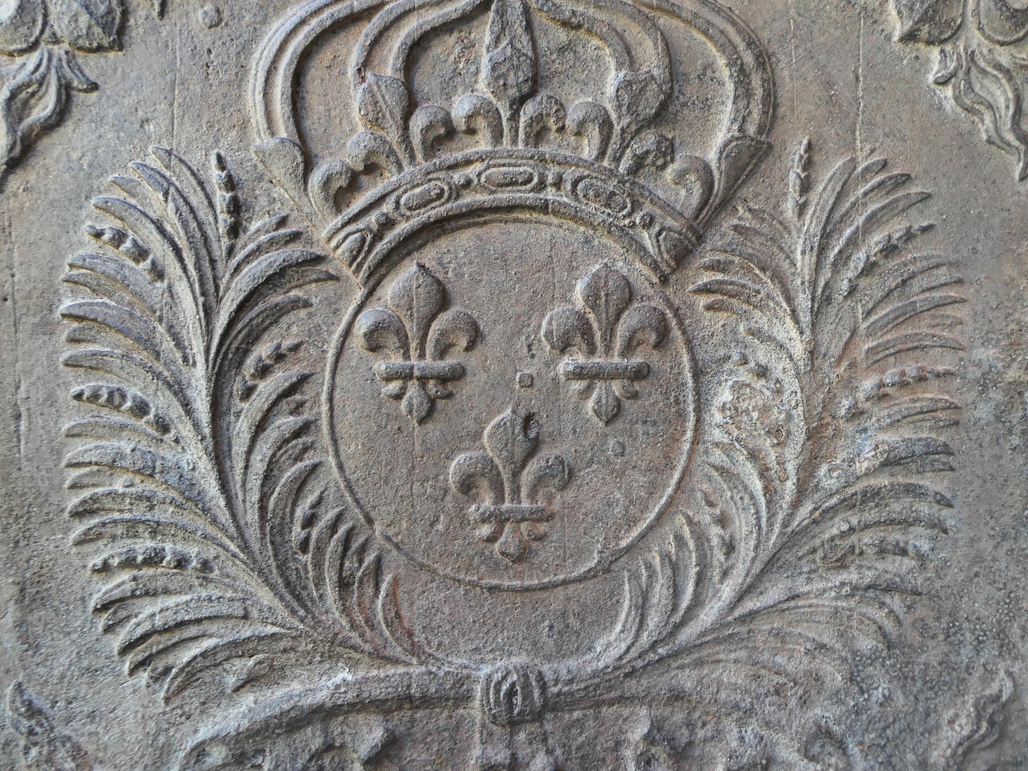 17th-18th Century French Louis XIV 'Arms of France' Fireback / Backsplash For Sale 7