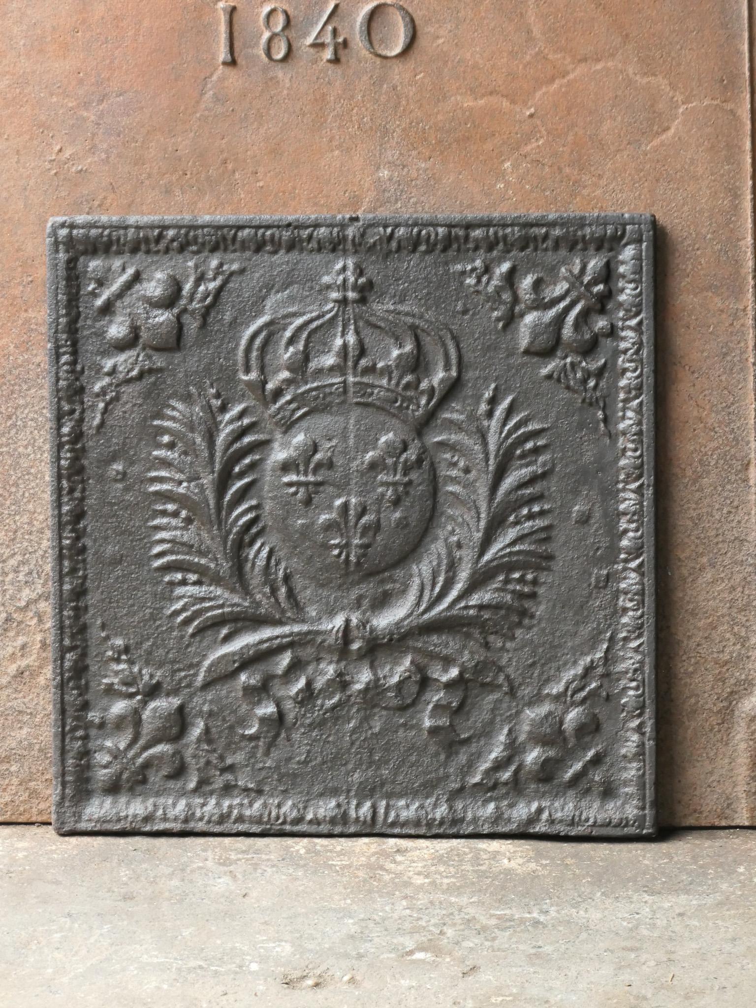 17th-18th Century French Louis XIV 'Arms of France' Fireback / Backsplash For Sale 8