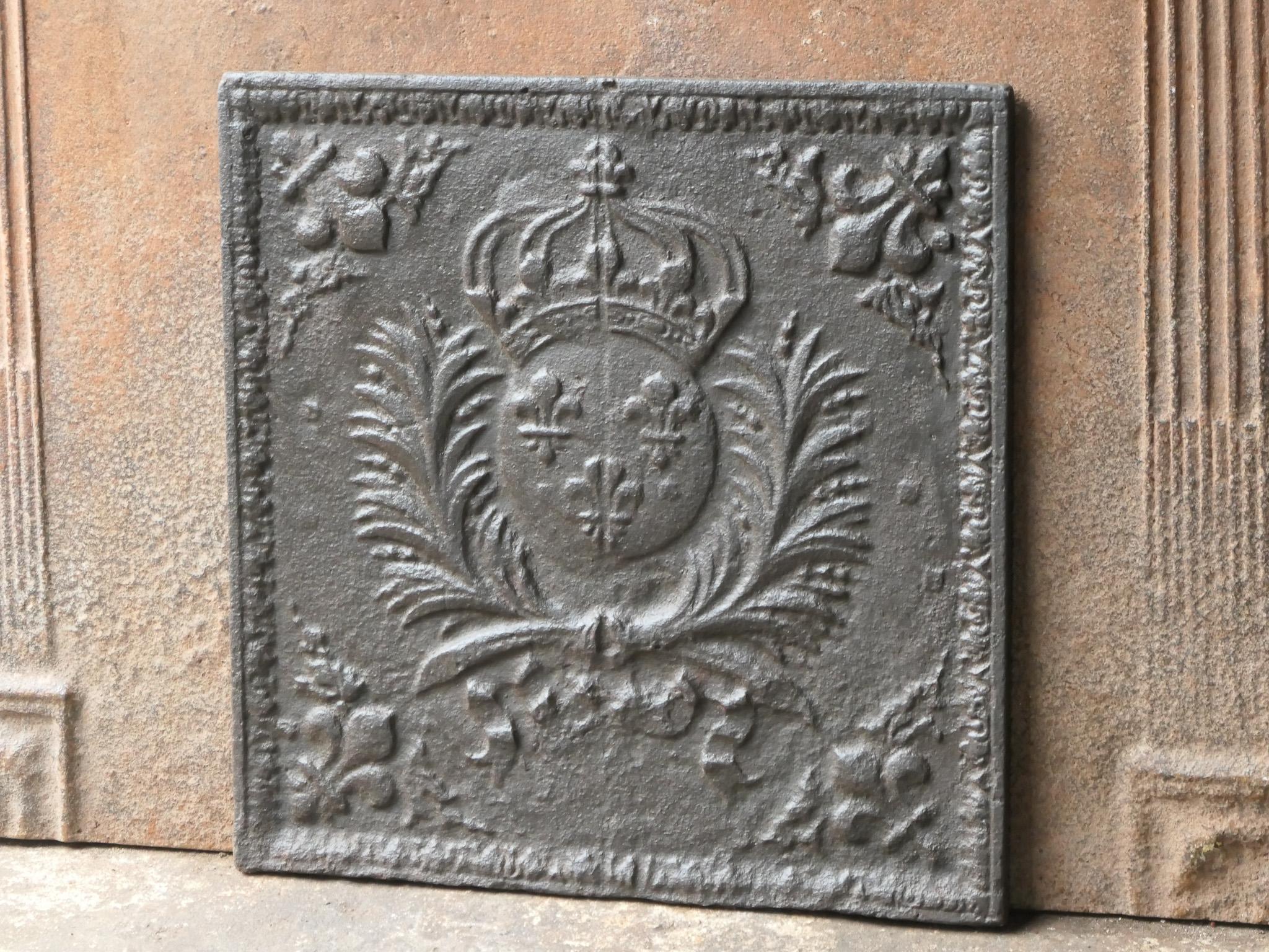 17th-18th Century French Louis XIV 'Arms of France' Fireback / Backsplash For Sale 1
