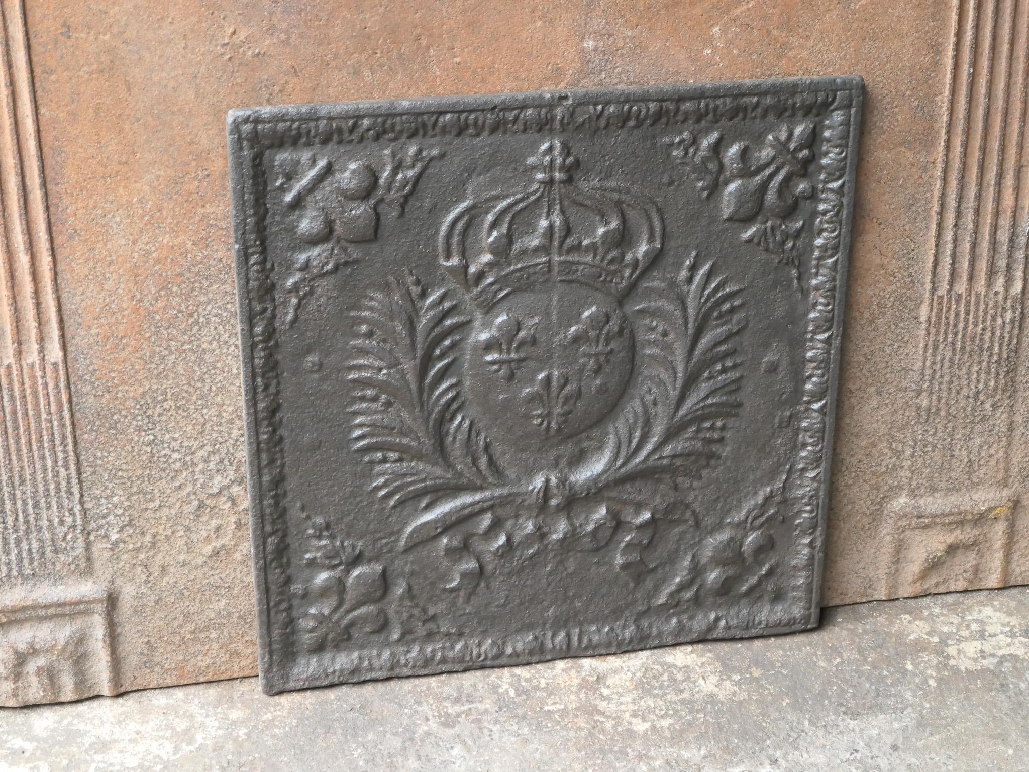 17th-18th Century French Louis XIV 'Arms of France' Fireback / Backsplash For Sale 2