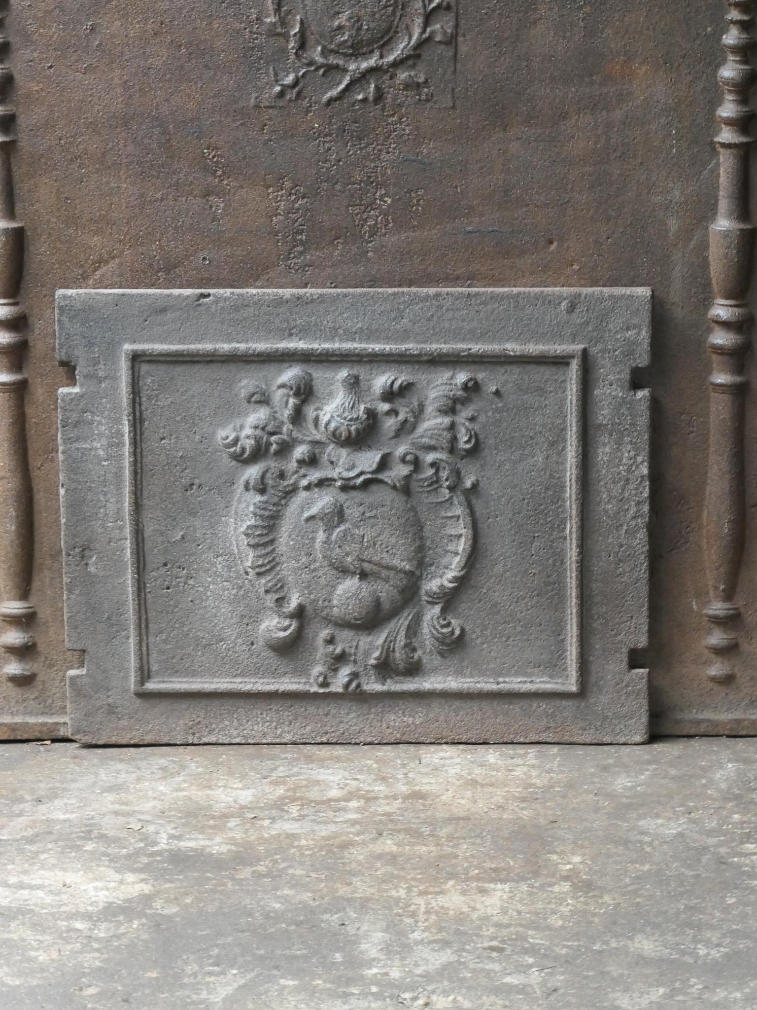 Cast 17th-18th Century French Louis XIV 'Coat of Arms' Fireback / Backsplash For Sale