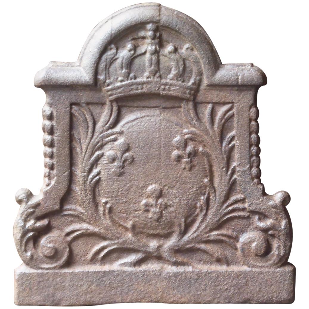 17th-18th Century French Louis XIV Fireback with the Coat of Arms of France
