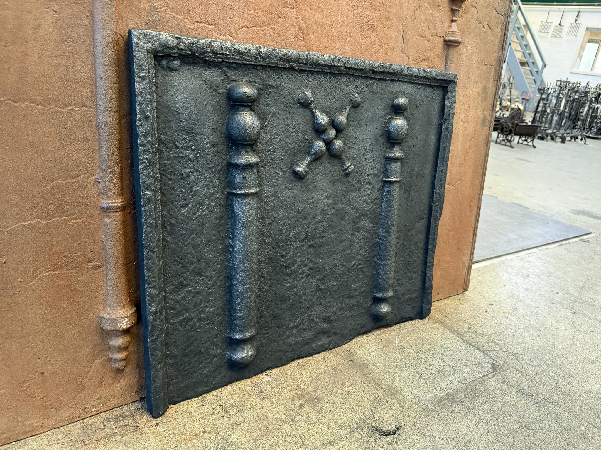 Plaque de cheminée / crédence arrière Louis XIV du 17e-18e siècle « Saint Andrew's Cross » française. en vente 3