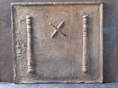 17th-18th Century French Louis XIV 'Saint Andrew's Cross' Fireback / Backsplash