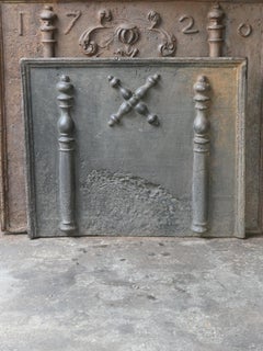 17th-18th Century French Louis XIV 'Saint Andrew's Cross' Fireback / Backsplash